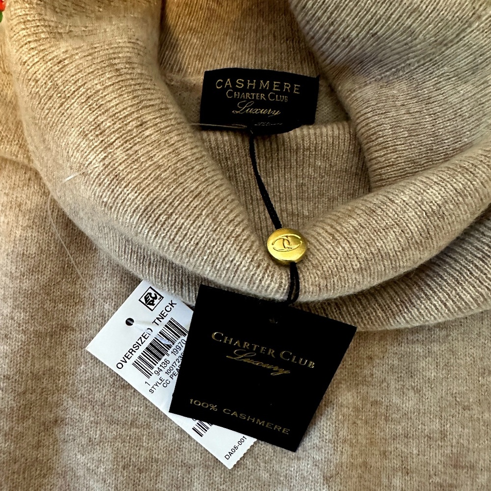 100% Cashmere Sweater Oversized Turtleneck Long-Sleeve